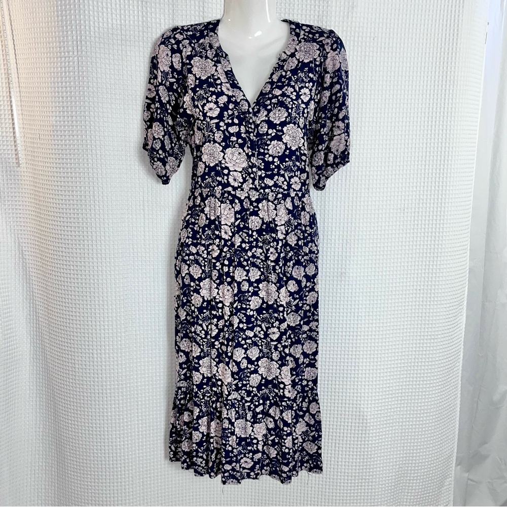 Knox Rose ladies Navy and Cream Floral Midi Dress size XS